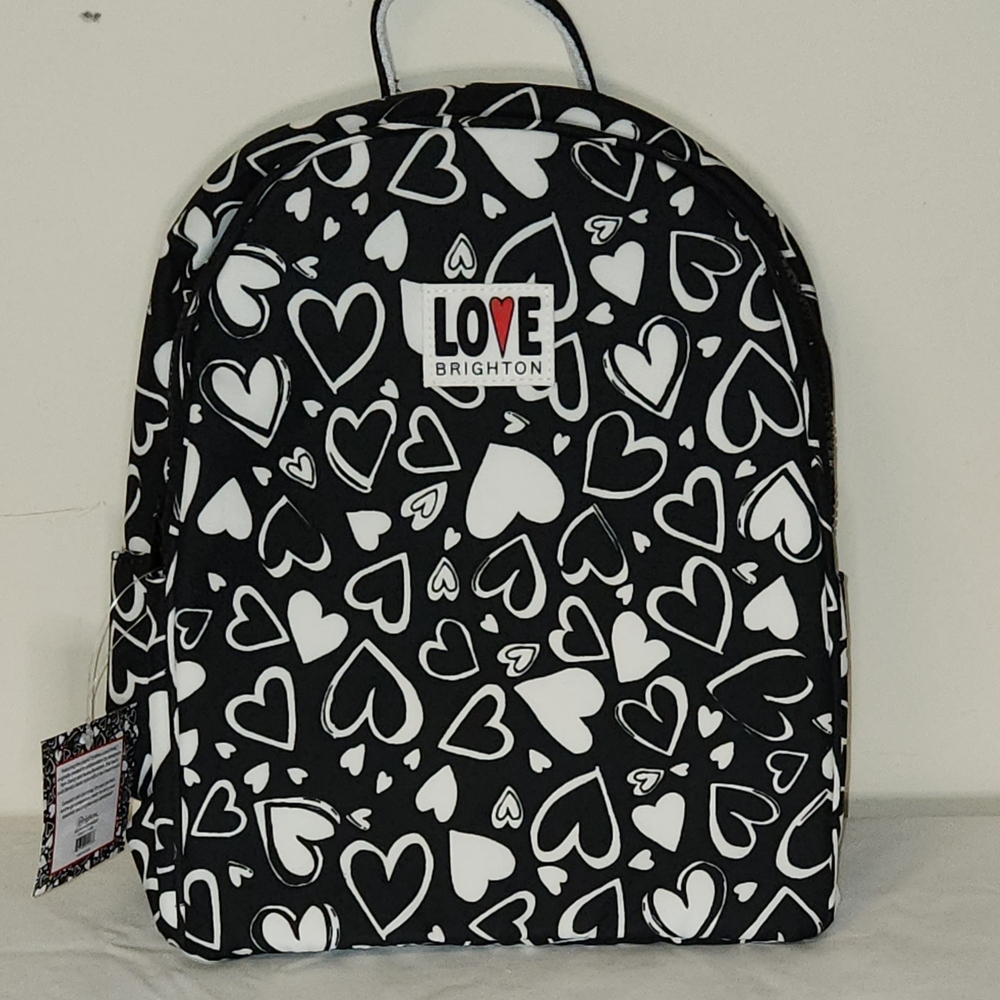 Brighton Black and White Heart Backpack